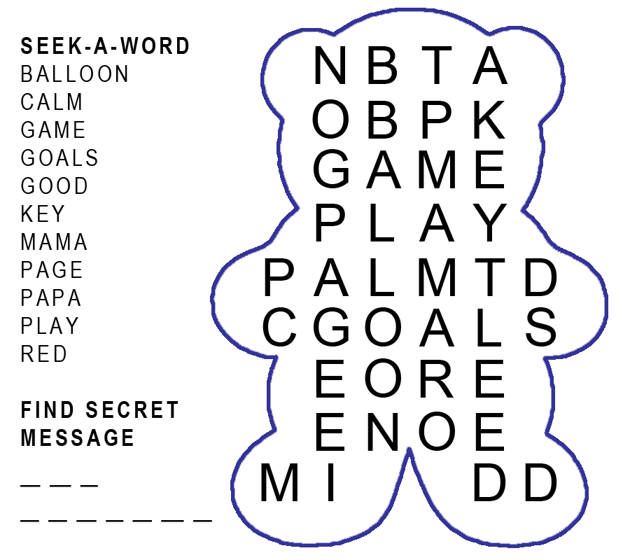 Baby Bear Seek-a-word